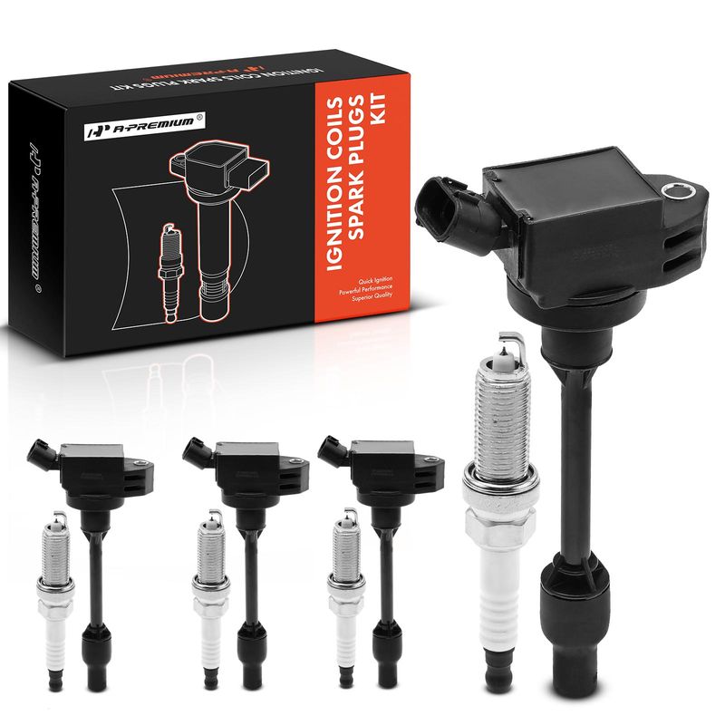 4x Black Ignition Coil & IRIDIUM Spark Plug Kits for Toyota Camry Corolla RAV4