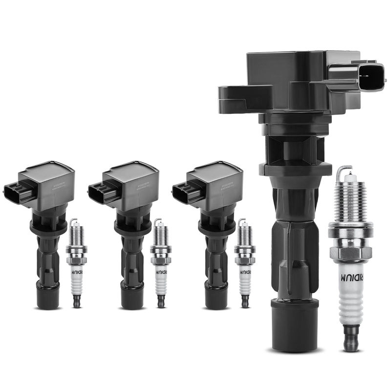 4x Black Ignition Coil & IRIDIUM Spark Plug Kits for Mazda 3 2010-2013 2.3L