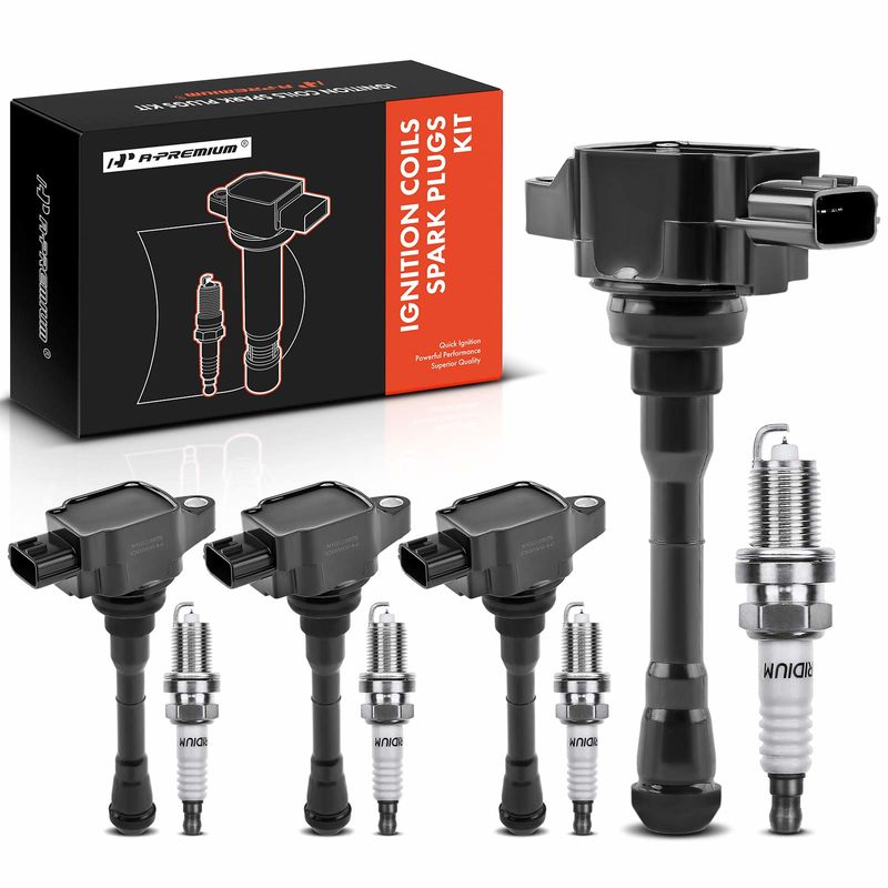4x Black Ignition Coil & IRIDIUM Spark Plug Kits for Nissan Juke 2011-2017 1.6L