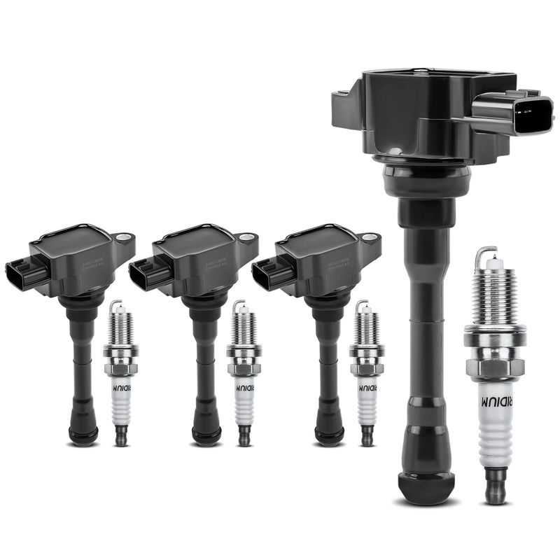 4x Black Ignition Coil & IRIDIUM Spark Plug Kits for Nissan Juke 2011-2017 1.6L
