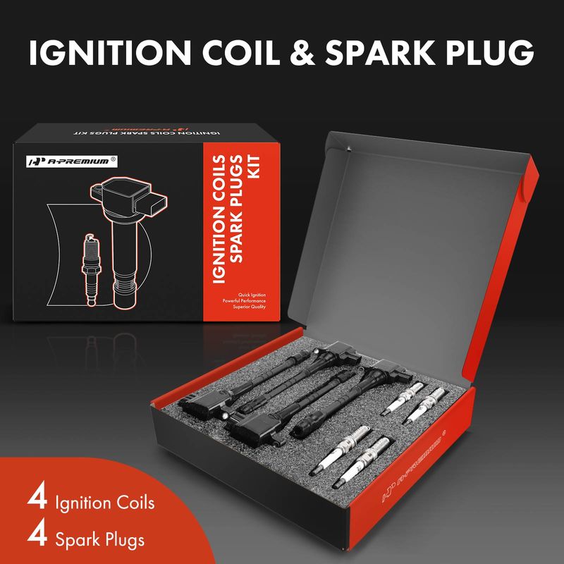 4x Black Ignition Coil & IRIDIUM Spark Plug Kits for Nissan Sentra 02-06 L4 1.8L