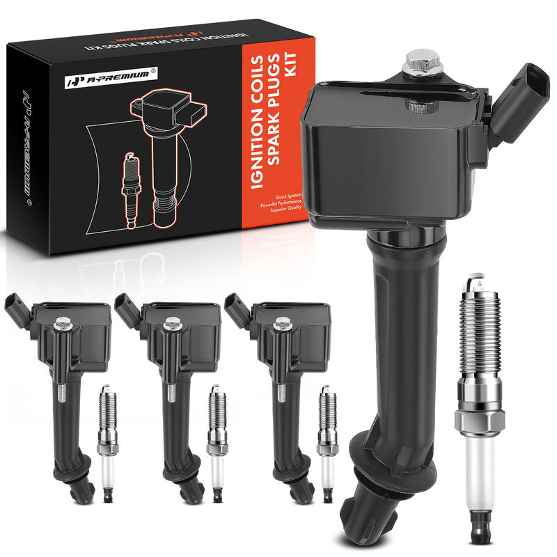 4x Black Ignition Coil & IRIDIUM Spark Plug Kits for Buick Cascada 16-19 L4 1.6L