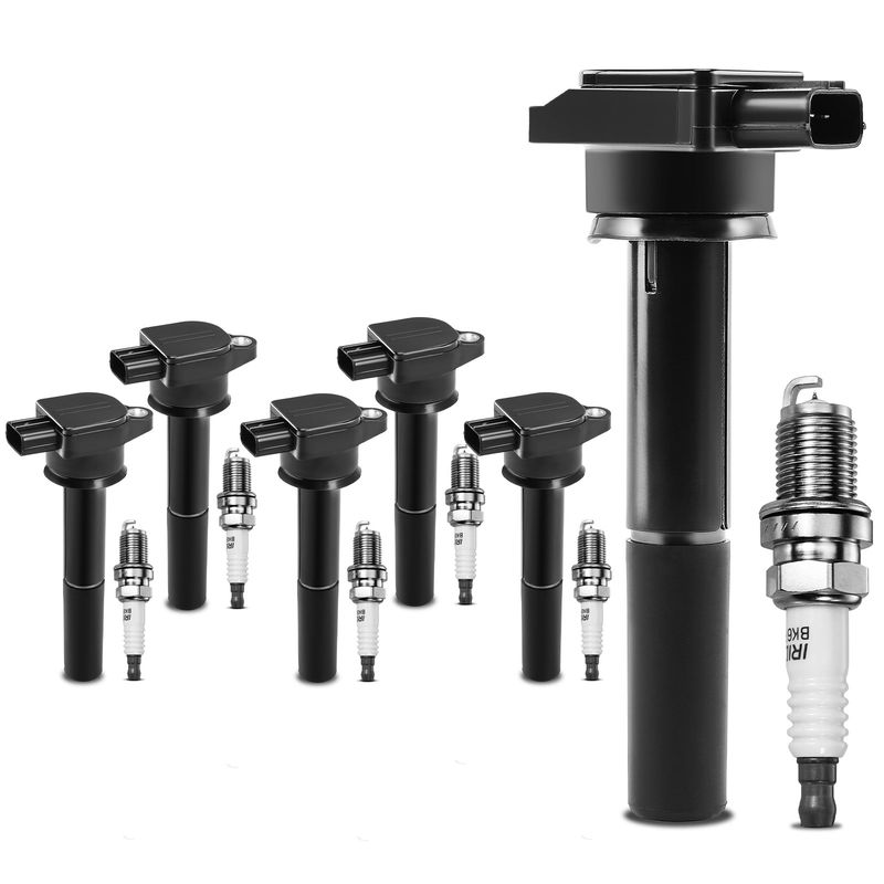 6x Black Ignition Coil & IRIDIUM Spark Plug Kits for Mitsubishi Galant 04-07