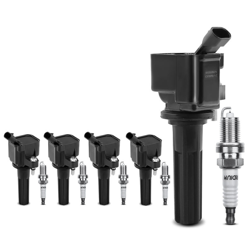 5x Black Ignition Coil & IRIDIUM Spark Plug Kits for GMC Canyon 07-12 Chevrolet