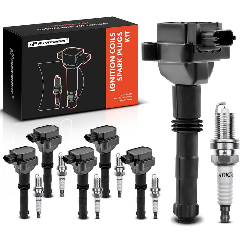 6x Black Ignition Coil & IRIDIUM Spark Plug Kits for Porsche Boxster 1997-2005