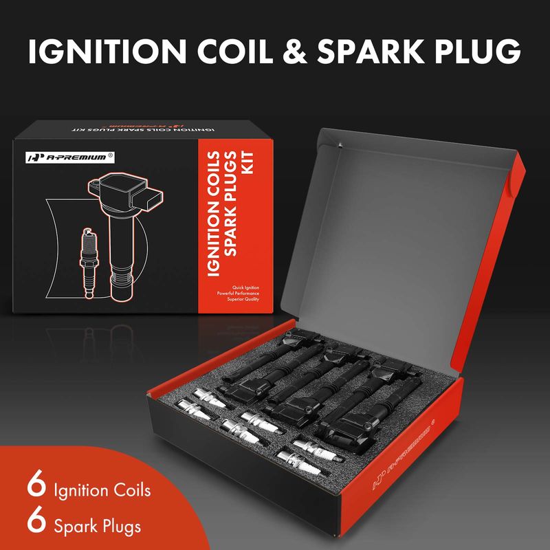 6x Black Ignition Coil & IRIDIUM Spark Plug Kits for Porsche Boxster 1997-2005