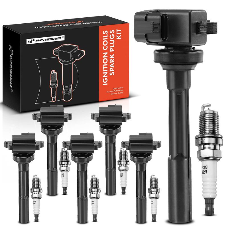 6x Black Ignition Coil & IRIDIUM Spark Plug Kits for Acura SLX Honda Isuzu 3.2L