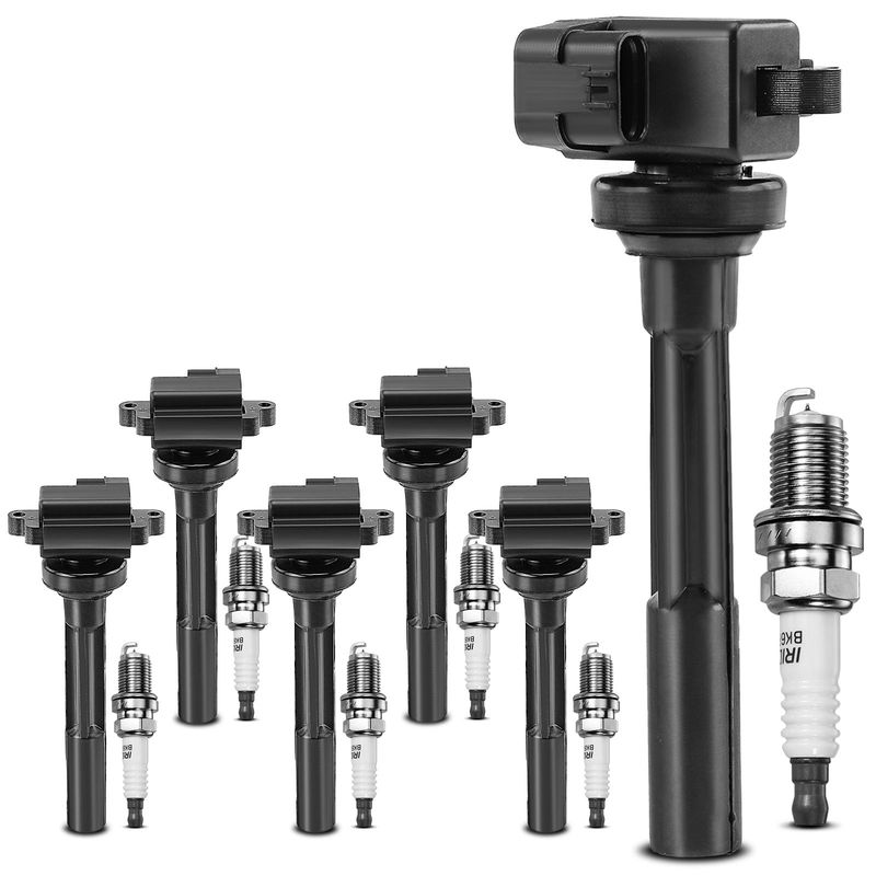 6x Black Ignition Coil & IRIDIUM Spark Plug Kits for Acura SLX Honda Isuzu 3.2L