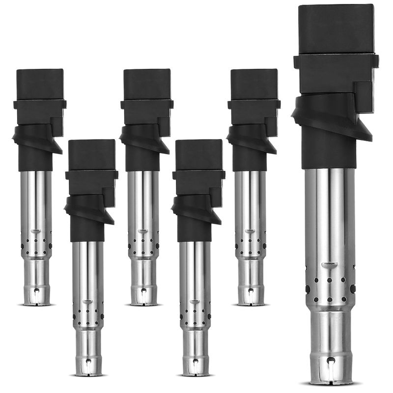 6x Ignition Coils with 4 Pins for Volkswagen Passat Atlas Touareg CC Audi Q7
