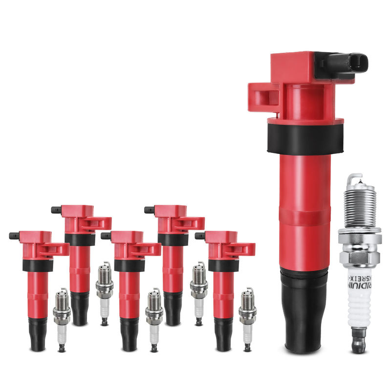 6x Red Ignition Coil & IRIDIUM Spark Plug Kits for Hyundai Santa Fe Sonata
