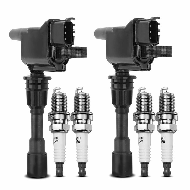 2x Black Ignition Coil & 4x IRIDIUM Spark Plug Kits for Mazda Miata L4 1.8L