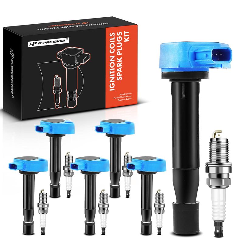 6x Blue Ignition Coil & IRIDIUM Spark Plug Kits for Acura CL 2001-2003 TL Honda