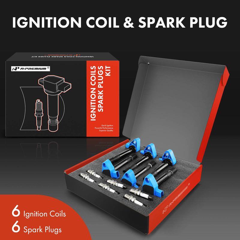 6x Blue Ignition Coil & IRIDIUM Spark Plug Kits for Acura CL 2001-2003 TL Honda