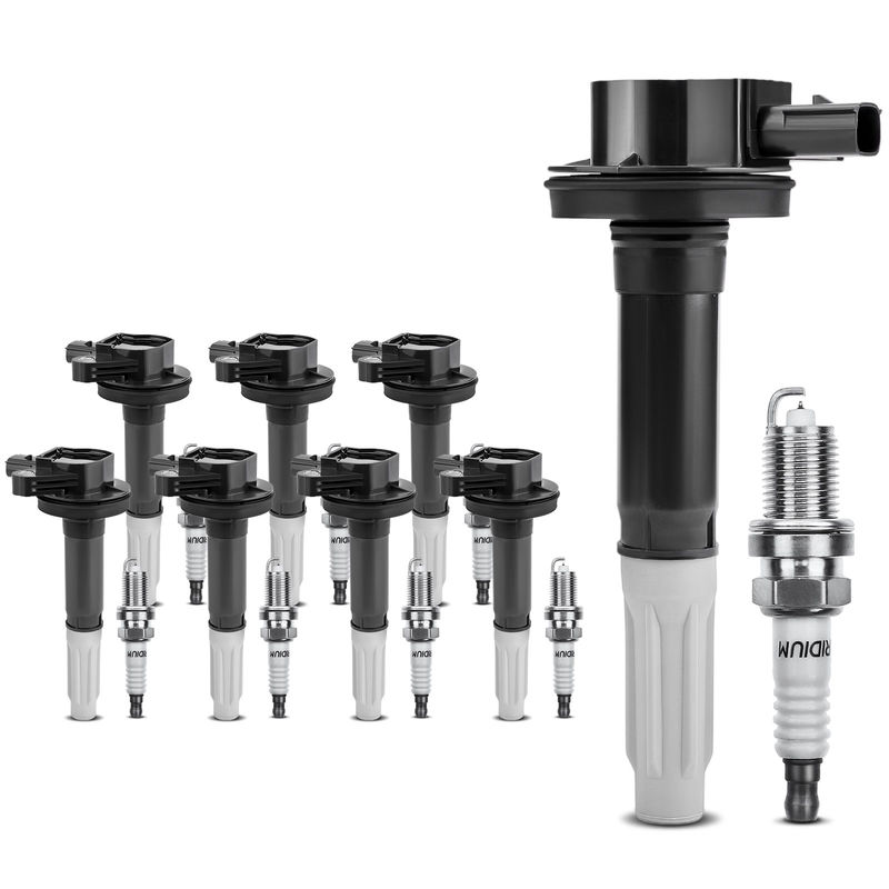 8x Black Ignition Coil & IRIDIUM Spark Plug Kits for Ford F-150 11-16 V8 5.0L