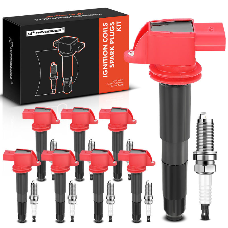 8x Red Ignition Coil & IRIDIUM Spark Plug Kits for Porsche Cayenne 08-14 Panamera
