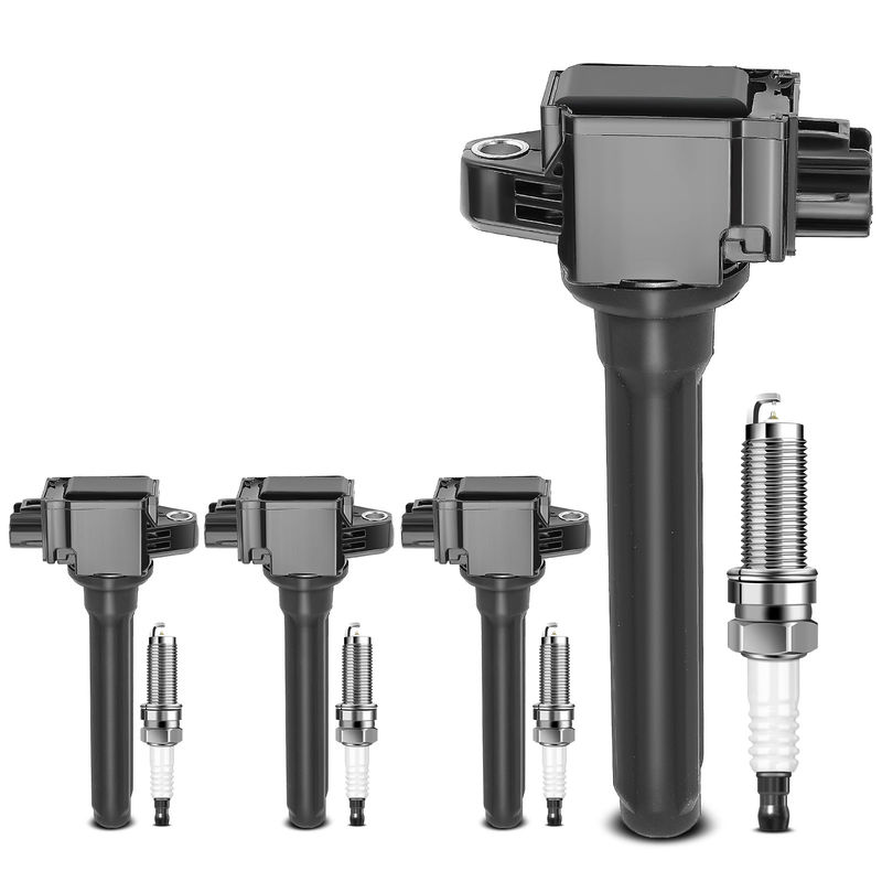 4x Gray Ignition Coil & IRIDIUM Spark Plug Kits for Mitsubishi Outlander 14-19