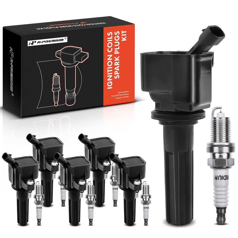 6x Black Ignition Coil & IRIDIUM Spark Plug Kits for Chevrolet Trailblazer 06-09