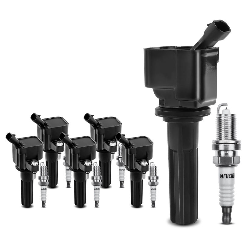 6x Black Ignition Coil & IRIDIUM Spark Plug Kits for Chevrolet Trailblazer 06-09