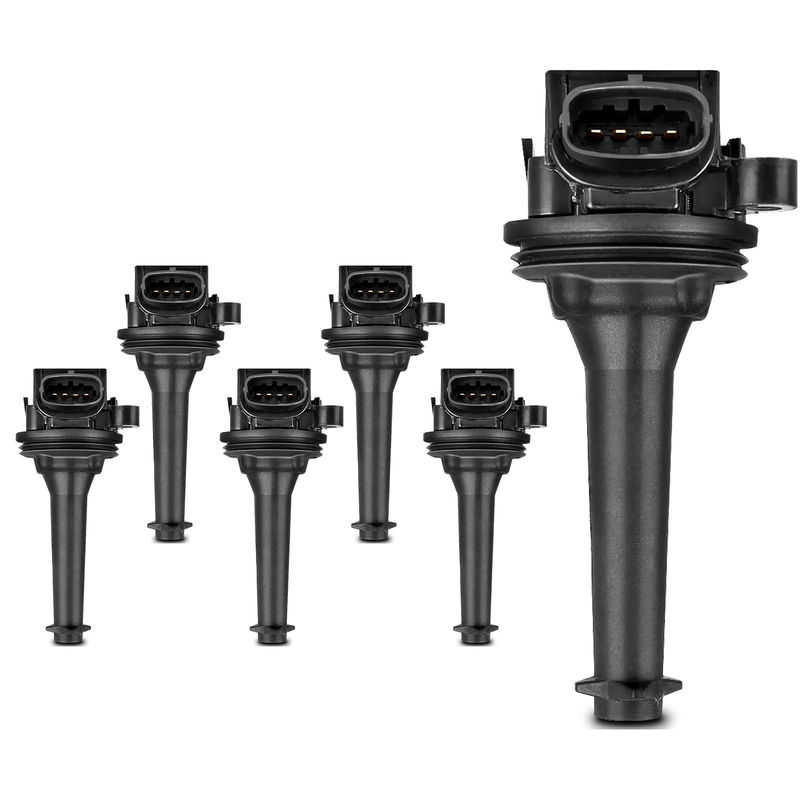6x Ignition Coils with 4 Pins for Volvo S80 1999-2005 XC90 2.8L 2.9L 2003-2005