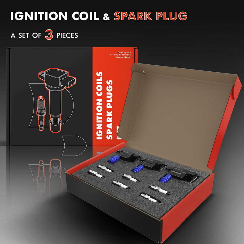 3x Blue Ignition Coil & 6x IRIDIUM Spark Plug Kits for Lexus GS300 01-05 Toyota