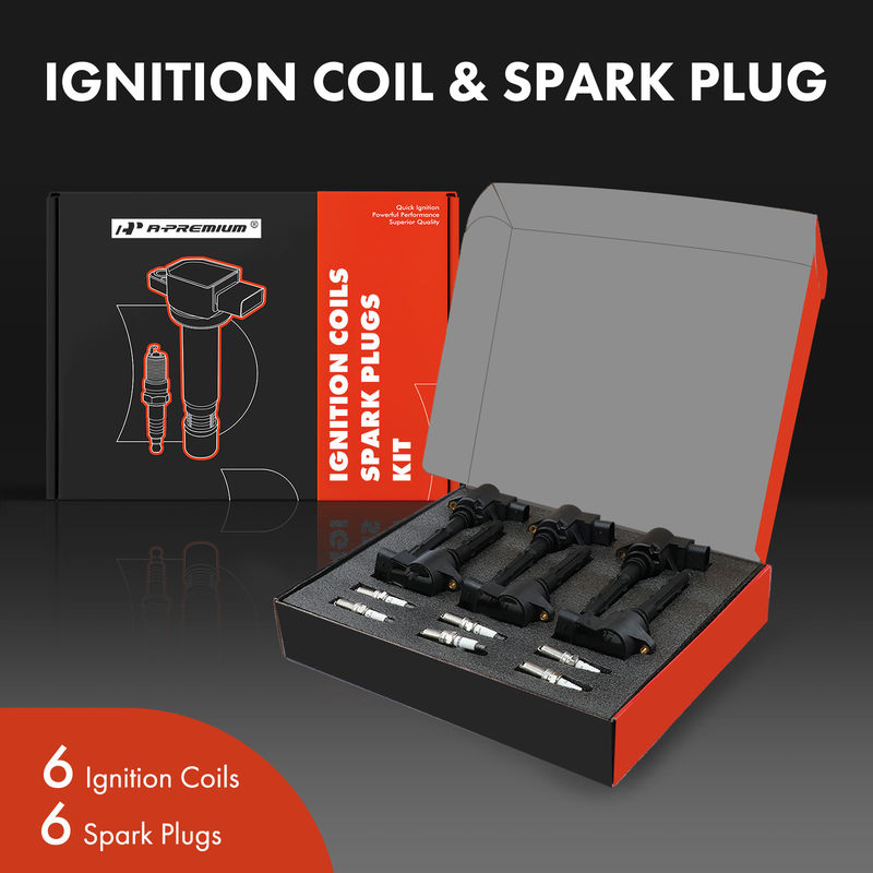 6x Black Ignition Coil & IRIDIUM Spark Plug Kits for Mercedes Dodge 2.5L 3.0L