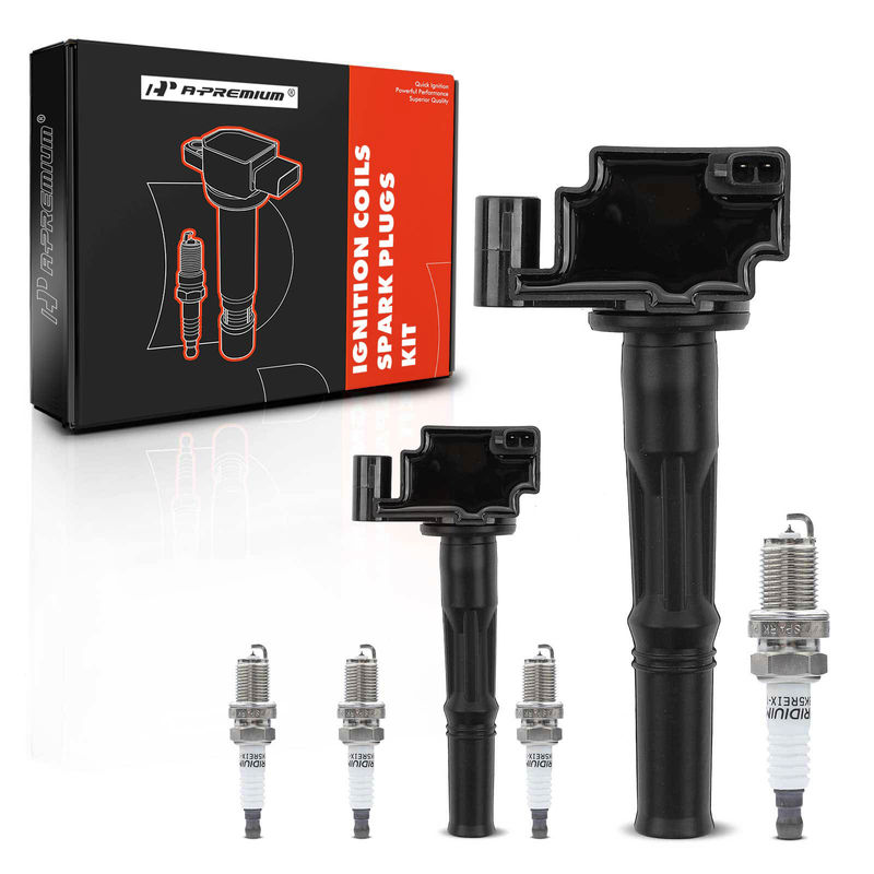 2x Black Ignition Coil & 4x IRIDIUM Spark Plug Kits for Toyota Paseo Tercel L4 1.5L