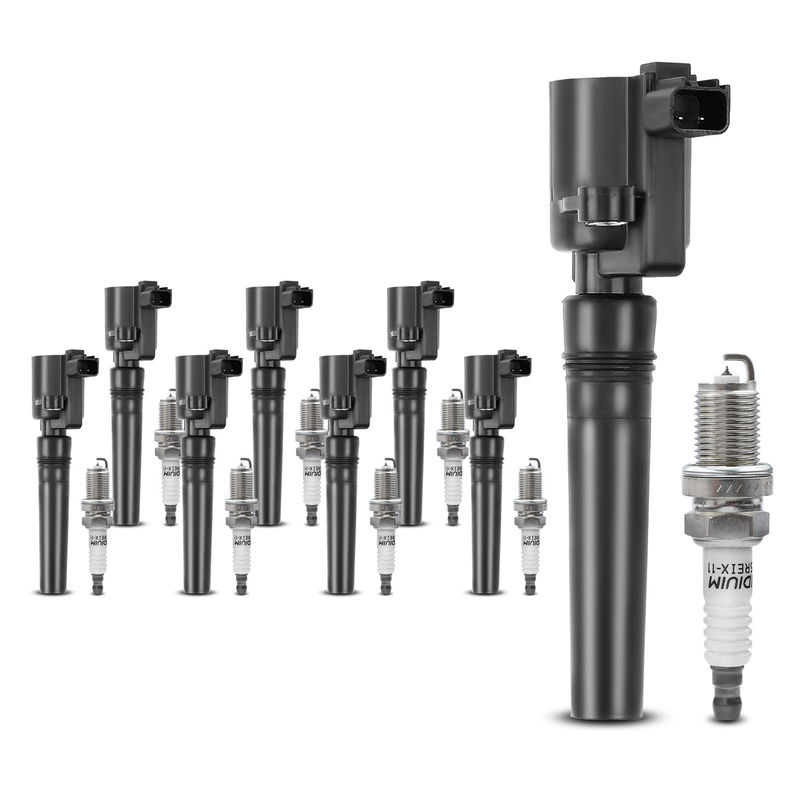 8x Black Ignition Coil & IRIDIUM Spark Plug Kits for Ford Thunderbird Lincoln