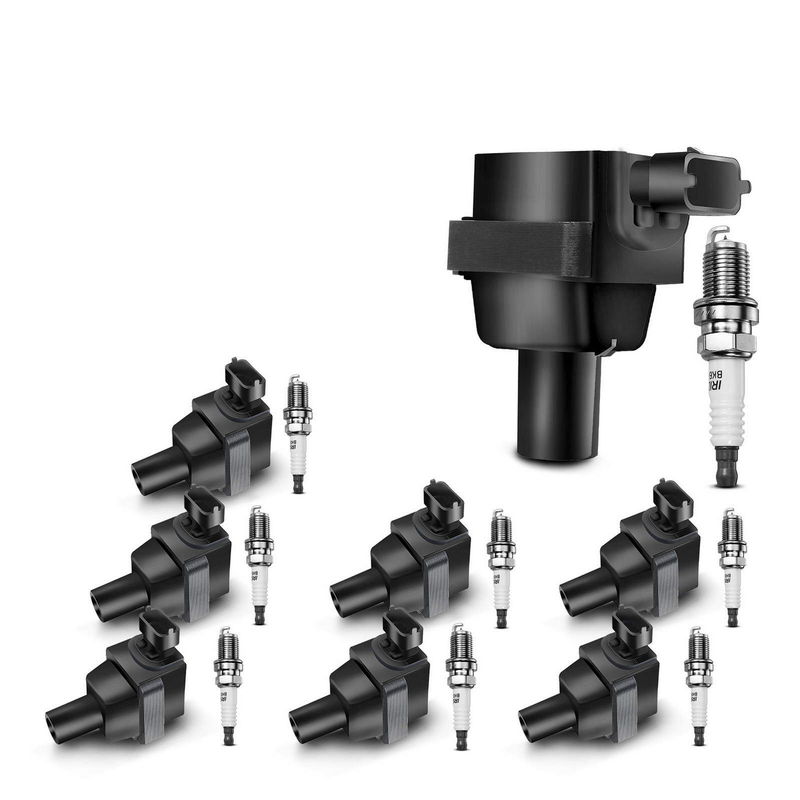 8x Black Ignition Coil & IRIDIUM Spark Plug Kits for Mercedes-Benz E420 S420