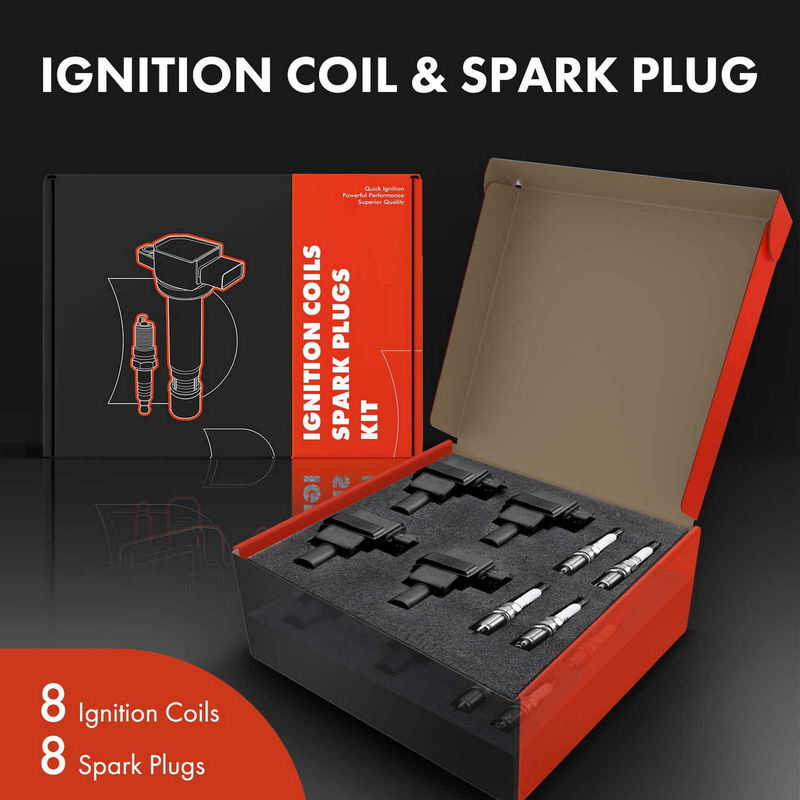 8x Black Ignition Coil & IRIDIUM Spark Plug Kits for Mercedes-Benz E420 S420