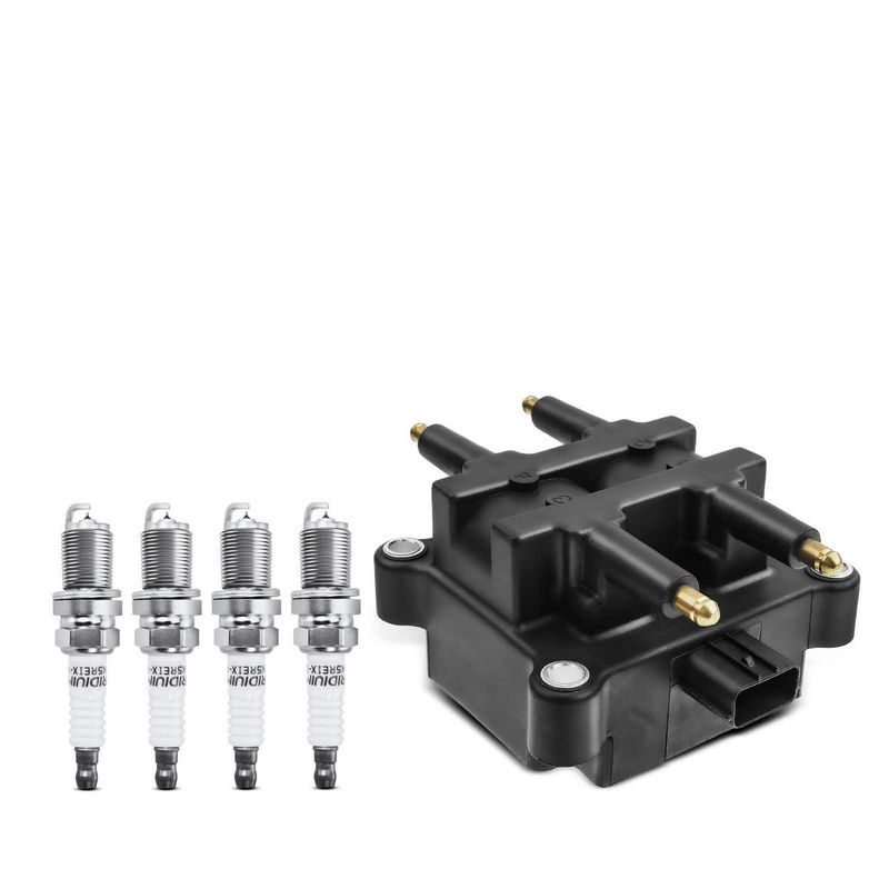 1x Black Ignition Coil & 4x IRIDIUM Spark Plug Kit for Subaru Legacy 97-99 Impreza