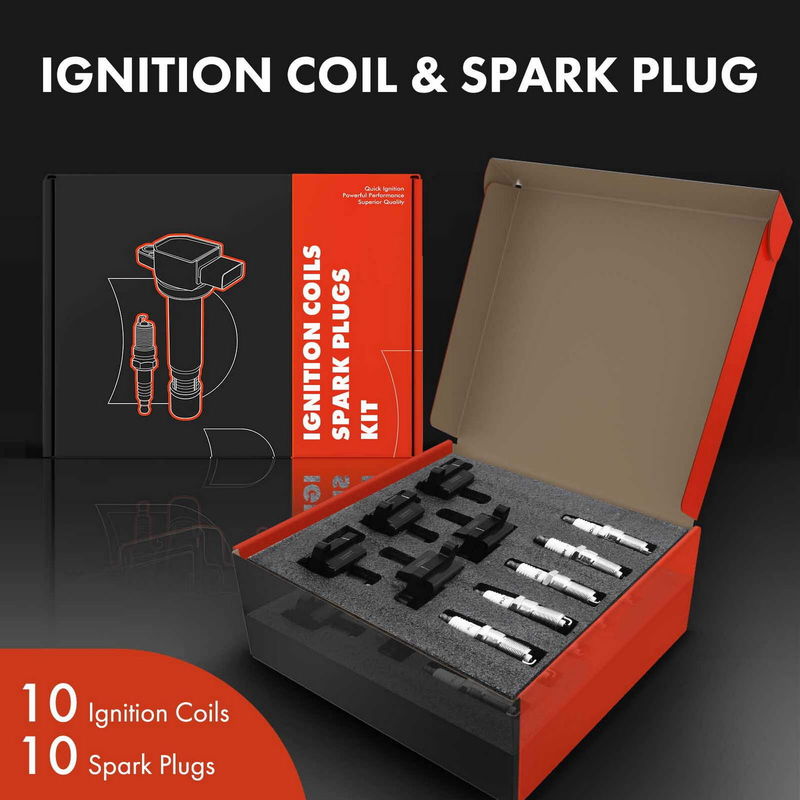 10x Black Ignition Coil & IRIDIUM Spark Plug Kits for Chrysler Viper SRT 8.4L