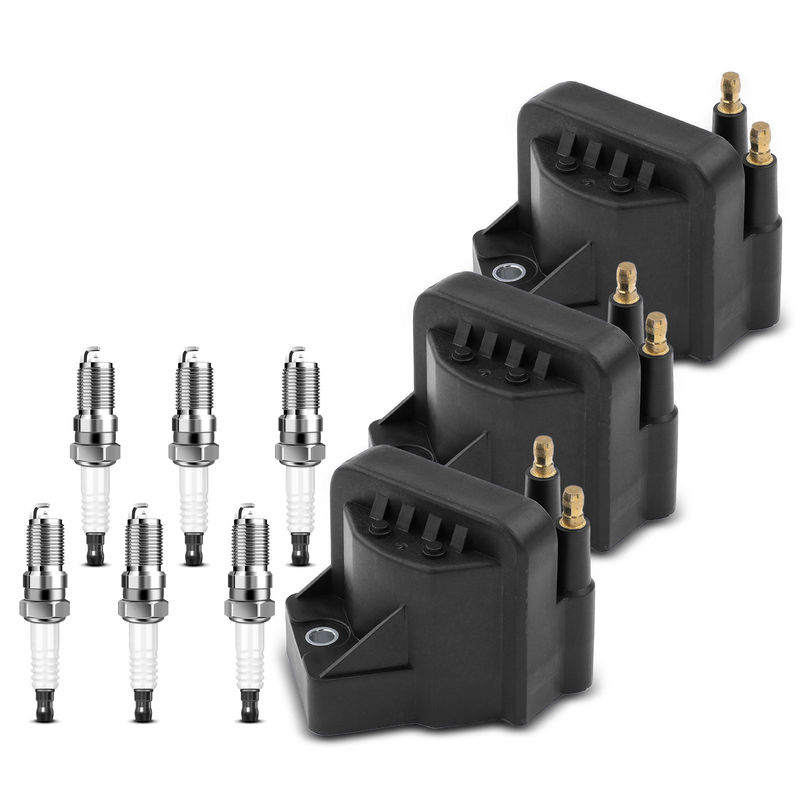 3x Black Ignition Coil & IRIDIUM Spark Plug Kits for Buick Allure Chevy Olds