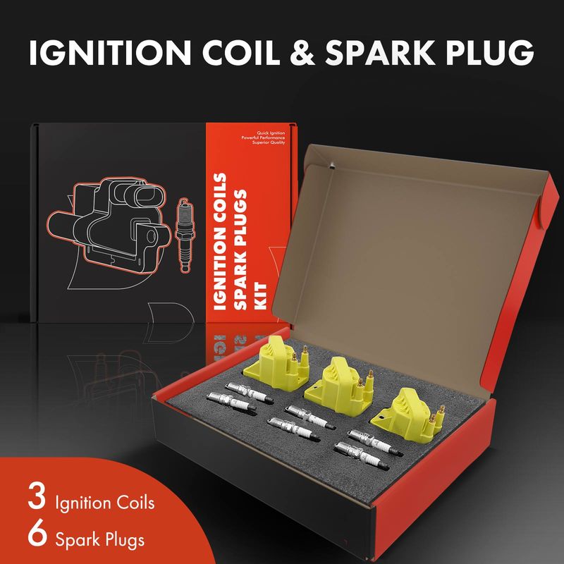 3x Yellow Ignition Coil & IRIDIUM Spark Plug Kits for Buick Allure 05-08 Chevy