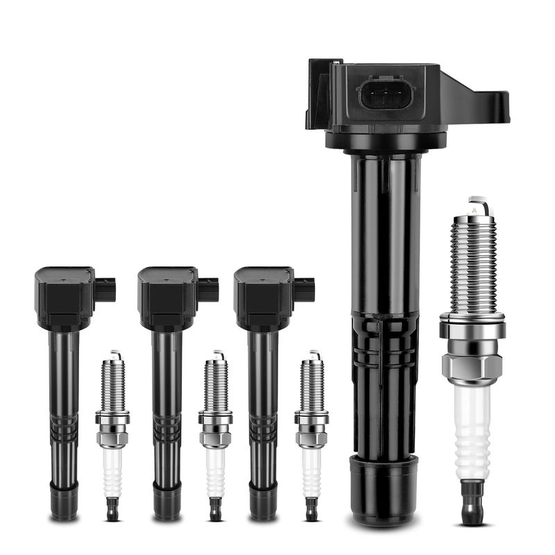4x Black Ignition Coil & IRIDIUM Spark Plug Kits for Honda Accord Acura ILX