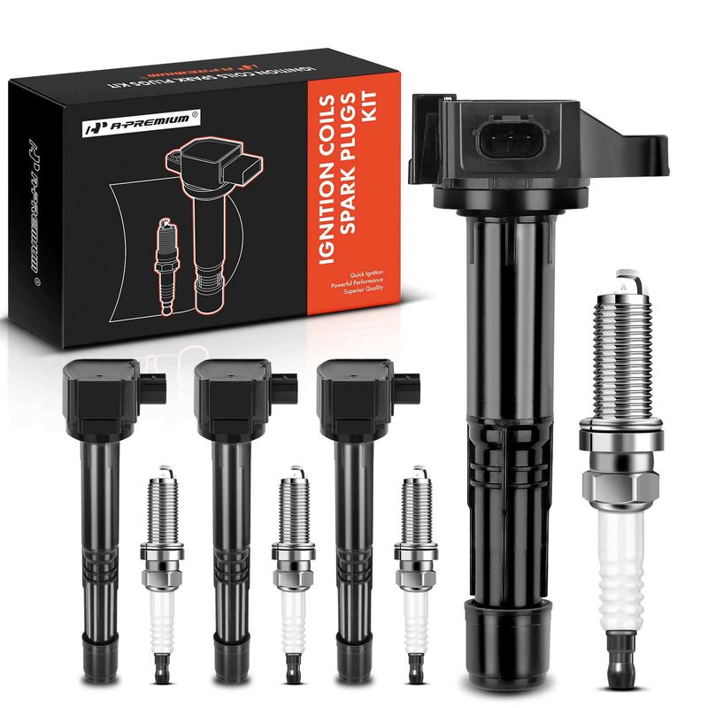 4x Black Ignition Coil & IRIDIUM Spark Plug Kits for Honda Accord Acura ILX