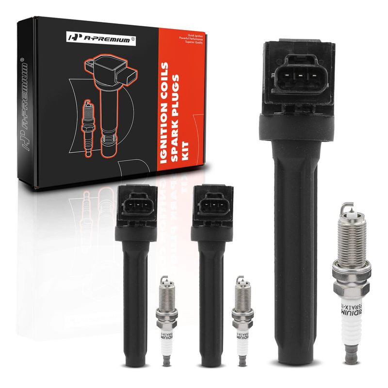 3x Black Ignition Coil & IRIDIUM Spark Plug Kits for Mitsubishi Mirage 2014-2015 1.2L