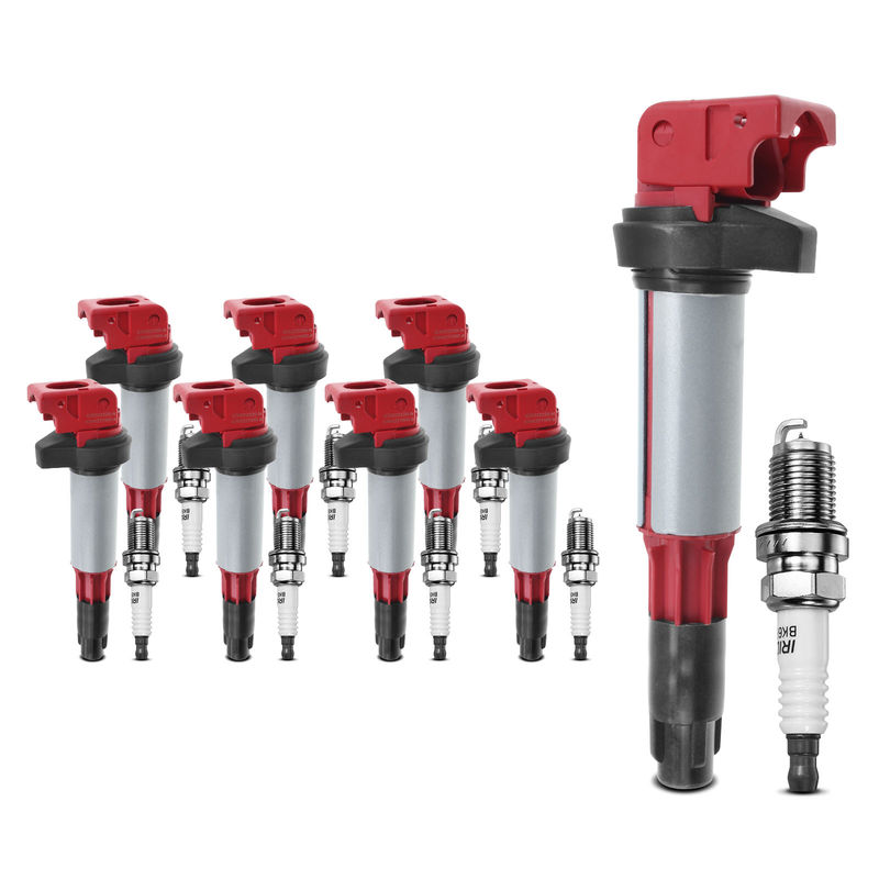 8x Red Ignition Coil & IRIDIUM Spark Plug Kits for BMW E60 E63 E64 E65 E66 545i