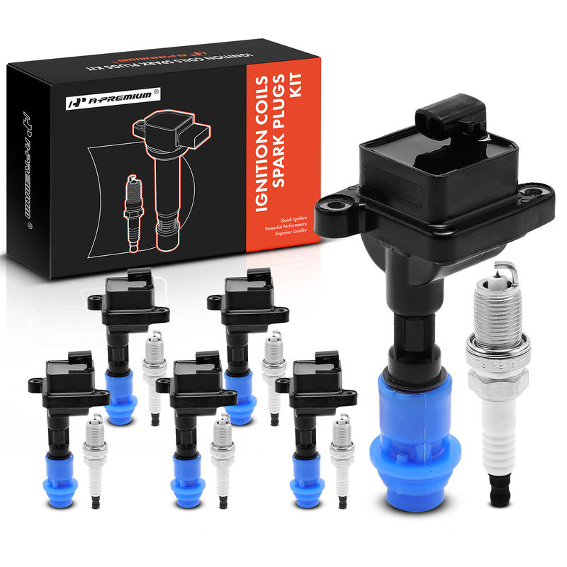 6x Black Ignition Coil & IRIDIUM Spark Plug Kits for Toyota Supra 93-98 3.0L Turbo