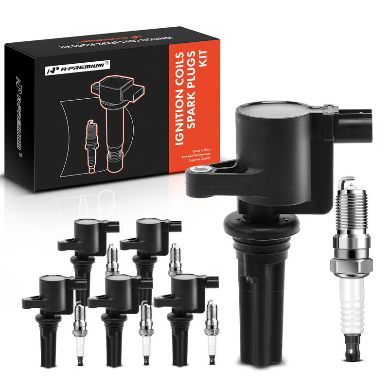 6x Black Ignition Coil & IRIDIUM Spark Plug Kits for Lincoln LS 00-05 V6 3.0L