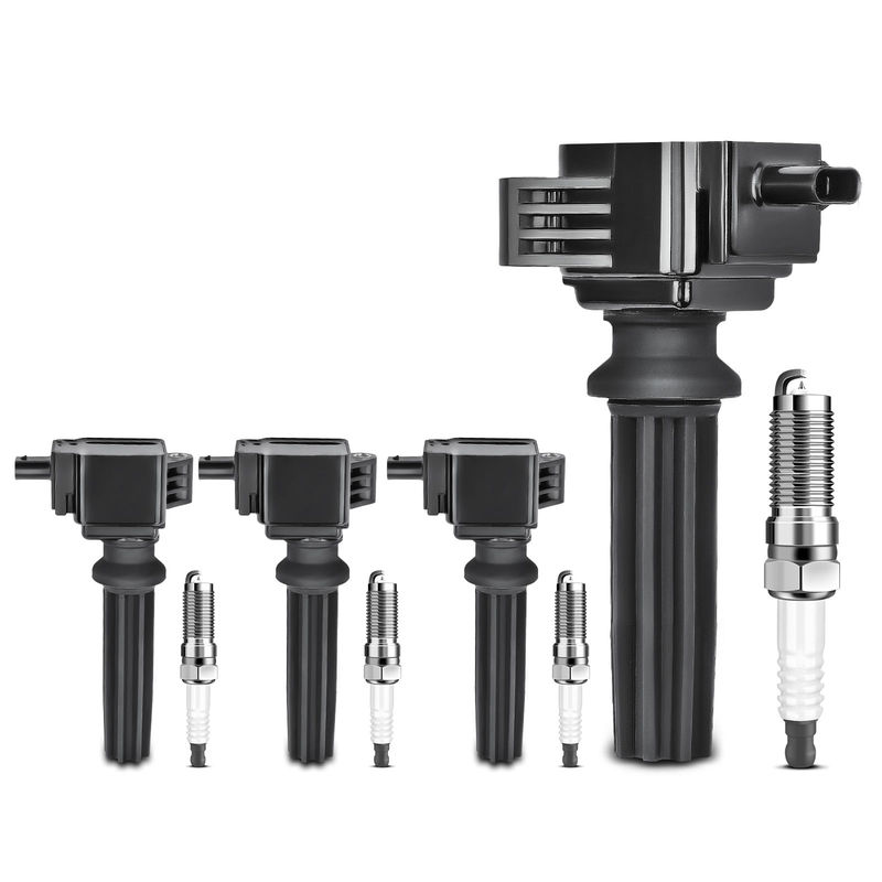 4x Black Ignition Coil & IRIDIUM & Platinum Spark Plug Kits for Ford Explorer