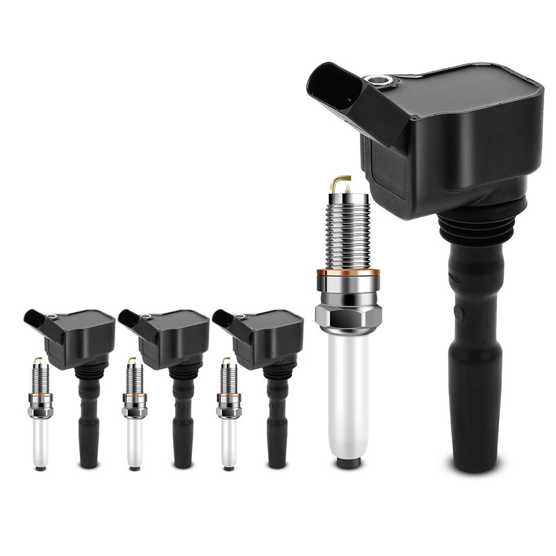 4x Black Ignition Coil & IRIDIUM Spark Plug Kits for Volkswagen Jetta Audi 16-18