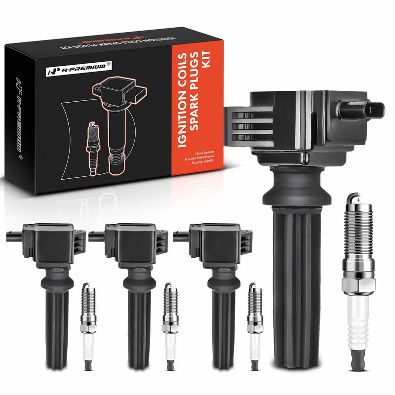 4x Black Ignition Coil & IRIDIUM & Platinum Spark Plug Kits for Ford Explorer