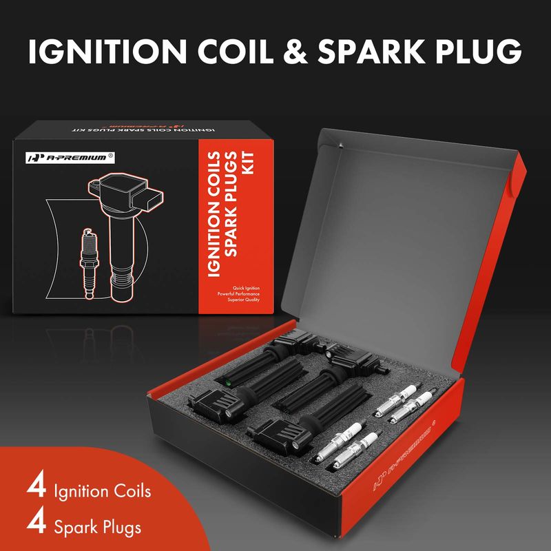 4x Black Ignition Coil & IRIDIUM & Platinum Spark Plug Kits for Ford Explorer