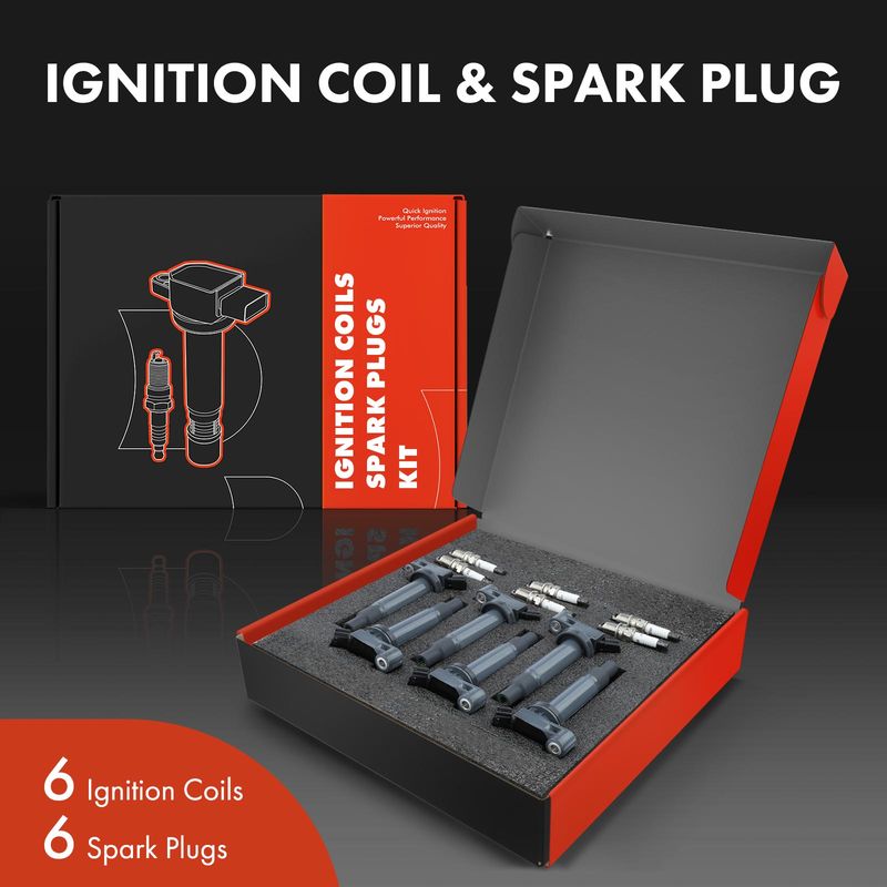 6x Black Ignition Coil & IRIDIUM Spark Plug Kits for Toyota Camry 02-06 Lexus