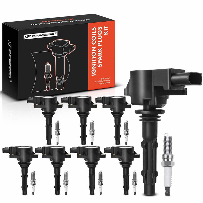 8x Black Ignition Coil & IRIDIUM Spark Plug Kits for Mercedes-Benz CL550 ML550