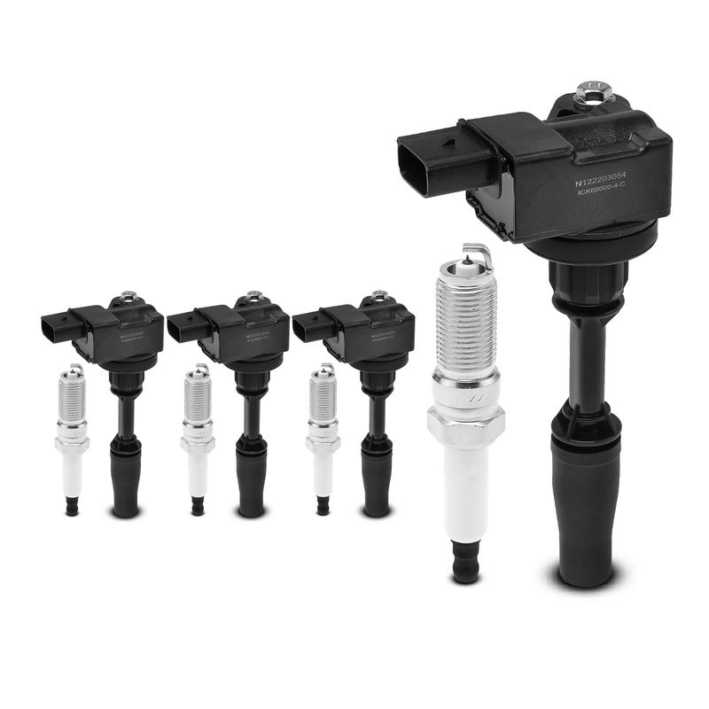 4x Black Ignition Coil & IRIDIUM Spark Plug Kits for Chevy Camaro Malibu Cadillac
