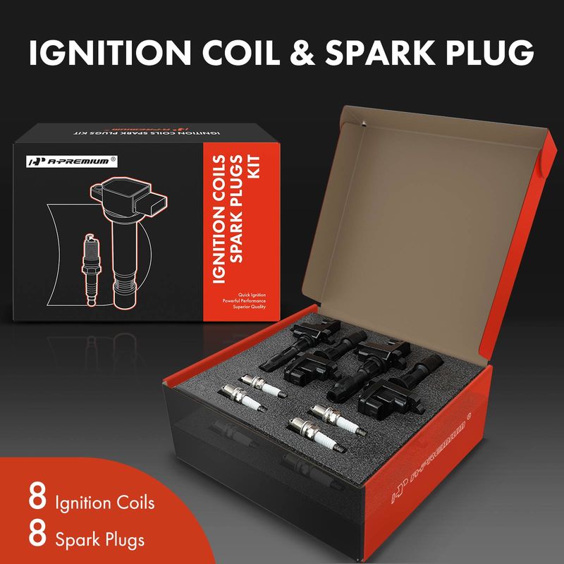 8x Black Ignition Coil & IRIDIUM Spark Plug Kits for Infiniti Q45 97-01 V8 4.1L
