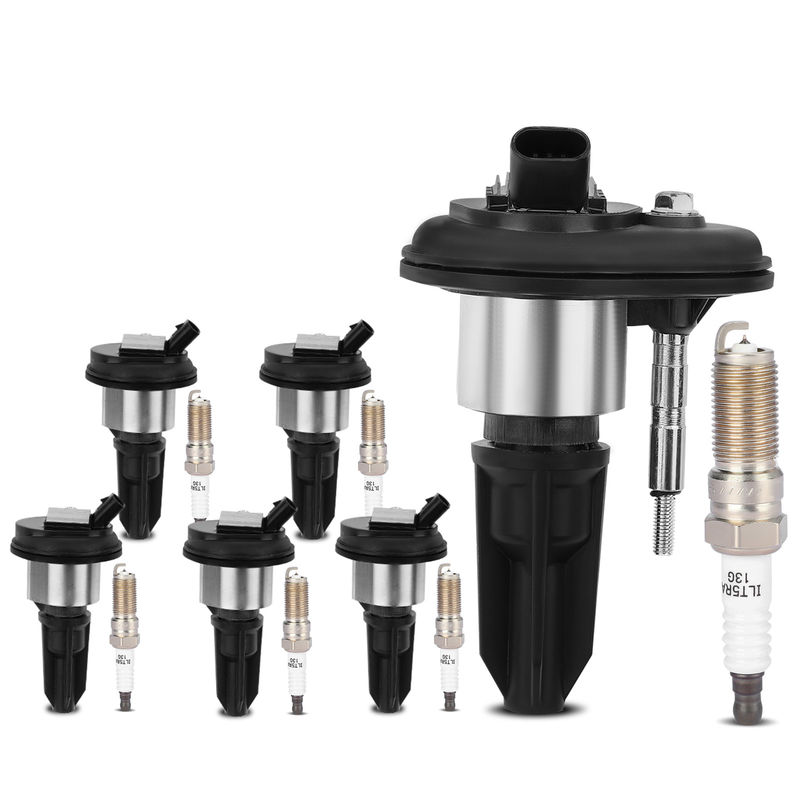 6x Black Ignition Coil & IRIDIUM Spark Plug Kits for Chevy Trailblazer GMC Buick