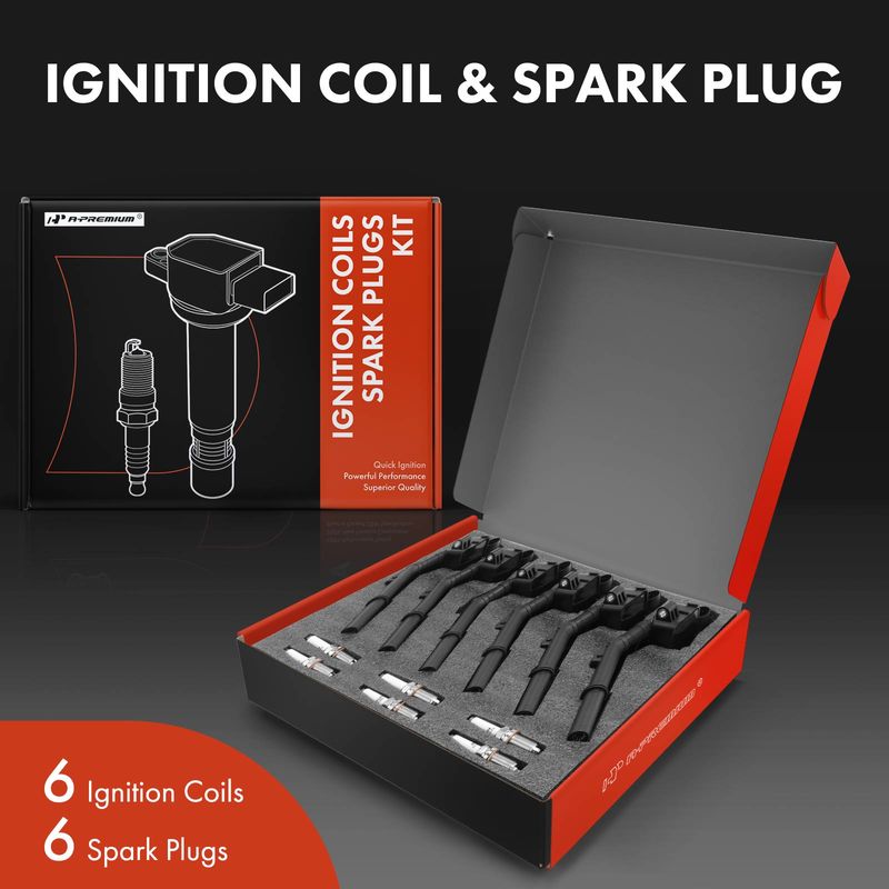 6x Black Ignition Coil & IRIDIUM Spark Plug Kits for Mercedes-Benz W212 E300 E350
