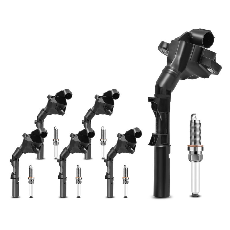 6x Black Ignition Coil & IRIDIUM Spark Plug Kits for Mercedes-Benz C43 GLC43 AMG